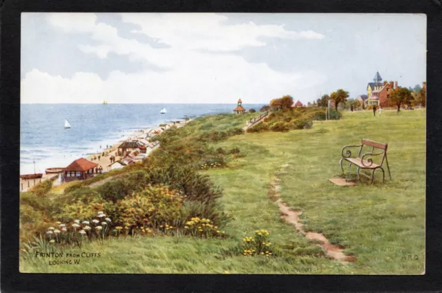 Postcard Frinton on Sea Essex artist A R Quinton art view From Cliffs ARQ 3753