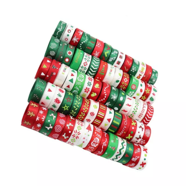 DIY Ribbon Christmas Color Present Wide Wired Apparel Lattice