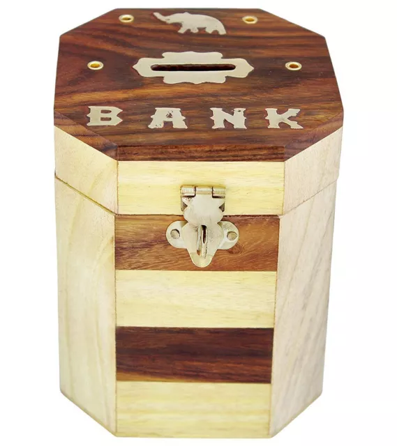 Wooden Chess Design Wooden Money Bank Coin Box Piggy Box for Adults and Kids