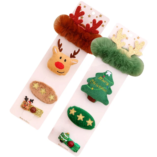 2 Sets Haarnadel-Brosche-Armband-Set Weihnachten Mädchen Geschenksets