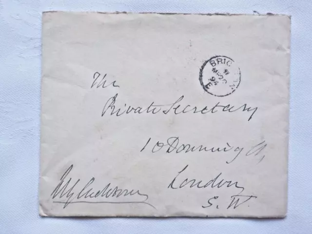 William Ewart Gladstone Signed Envelope Addressed to 10 Downing Street 1894