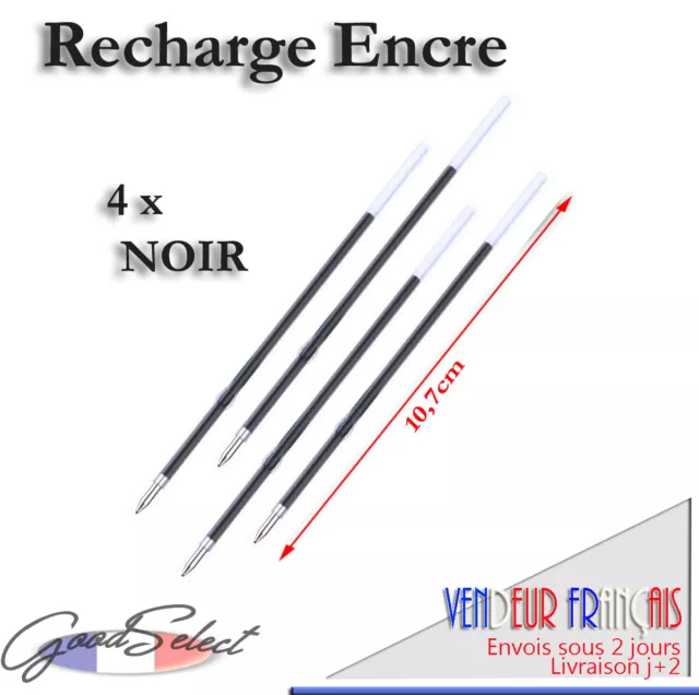4 pcs/lot Recharge 10,7cm Stylo Papeterie bille ENCRE NOIRE (Ref_E11)