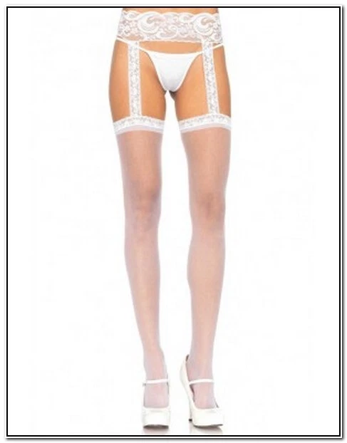 Calze Lunghe Trasparenti Calze Rete Al Ginocchio Nere Con Pizzo - Trasparenti, Taglia Unica, Per Donna, Nuovo Con Etichette Esterno Notte - Foto 8