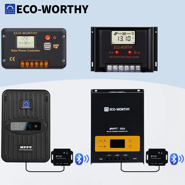 300-Watt Monocrystalline Solar Panel Kits With P30L LCD Solar Charge Controller - None / 2 Batteries