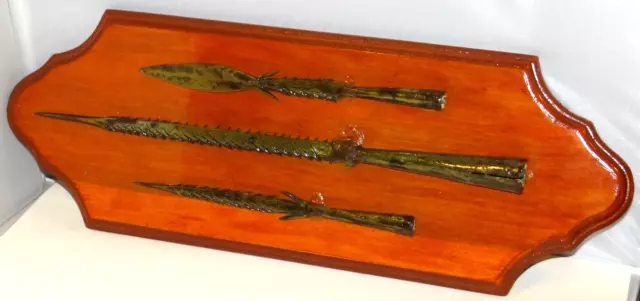 VINTAGE FISHING SPEAR Tips Barbed Pointed Spear Head Bronze Brass Set of 3  $229.49 - PicClick