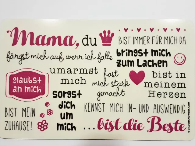 Brettchen Mama Familie Frühstück Essbrettchen Gilde Melamin Deko Geschenk