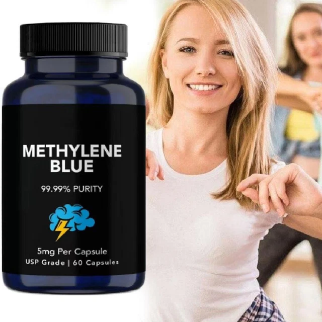 60PCS METHYLENE BLUE Capsule 99.99% 5mg For Mental Focus & Improve ...