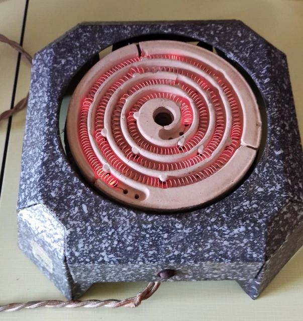 Ancien Réchaud électrique Rond Metanic – Tôle émaillée Vintage