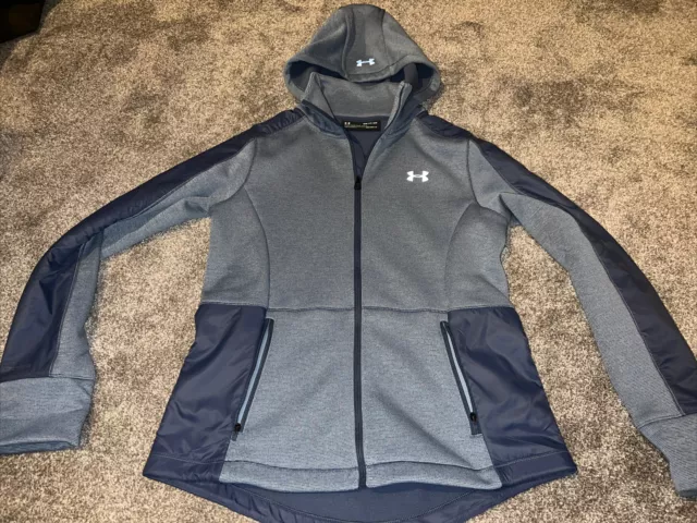 Ladies under armour sweat jacket zip up coldgear size small Gym Fitness