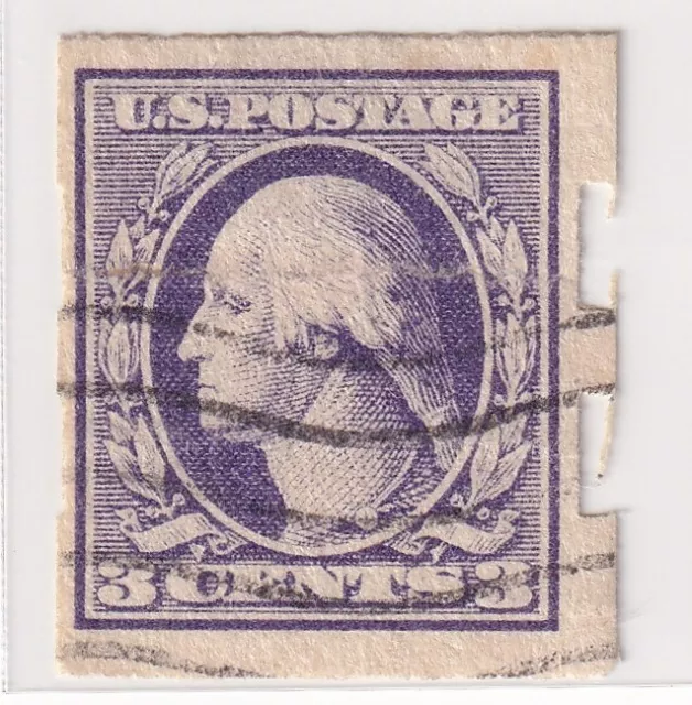 USA stamps_George Washington 3C _ Shermack Machine Perf_ Cancel: Waves