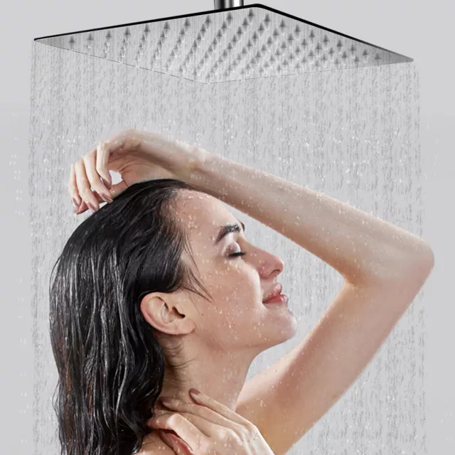 Brushed Nickel 16 in Rain Shower Head High Pressure Overhead Stainless Steel