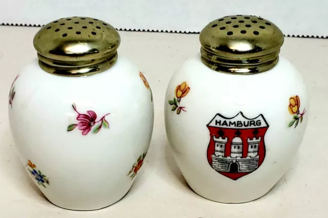 Vintage Gerold Porzellan Bavaria Souvenir "Hamburg" Salt and Peppers 2"