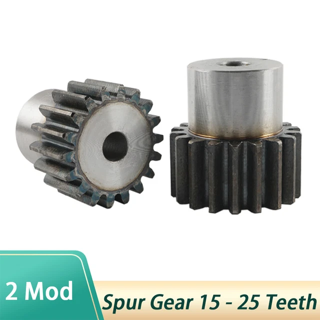 2 Mod Zahnrad Stirnrad 15 - 25 Zähne With Schritt C45 Ritzel Zahnrad aus Stahl