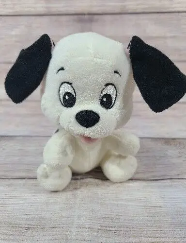 Disney Store 101 Dalmatians Wobbly Plush Dog Soft Bobble Head Black White 7"