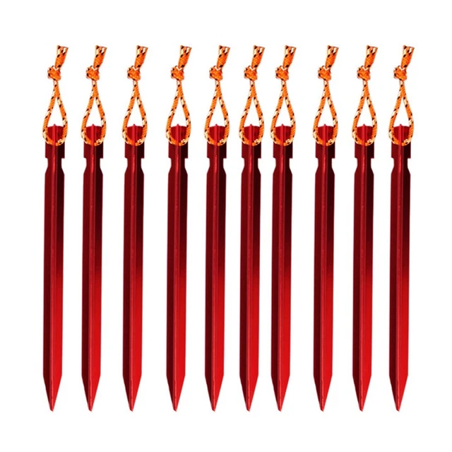 Lot De 10 Piquets De Tente Dawa En Alu 17,8 Cm + Cordes + Sac Oxford – Camping, Voyage Et Plein Air
