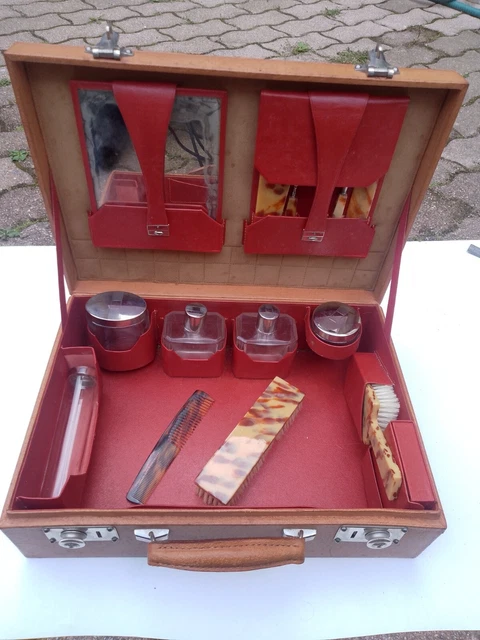 Ancienne Valise Trousse De Voyage Vintage – Nécessaire De Toilette Complet