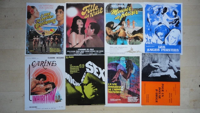 Lot D'affichette Erotique De Cinema
