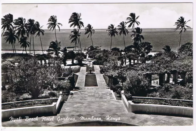 Kenya Postcard RPPC Mombasa Nyali Beach Hotel Gardens