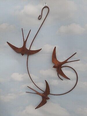 Cuffy's Rusty Metal hanging swallow decoration birds indoor/outdoor decoration