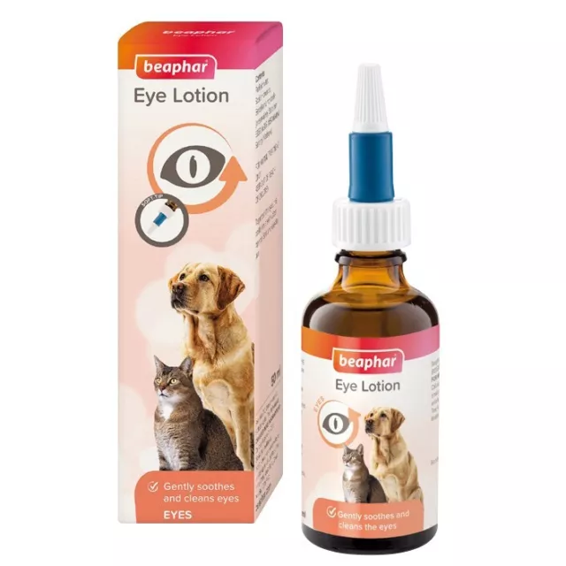 Beaphar Cat & Dog Eye Lotion 50ml Liquid Soothe Clean Cat Eyes Dog Eye Cleaning