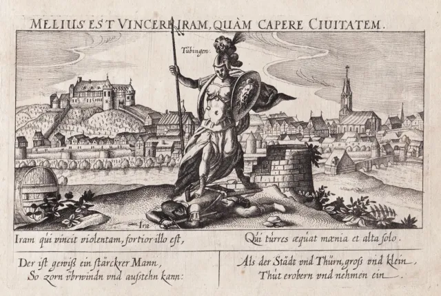 Tübingen Gesamtansicht Baden-Württemberg Kupferstich engraving Meisner 1630