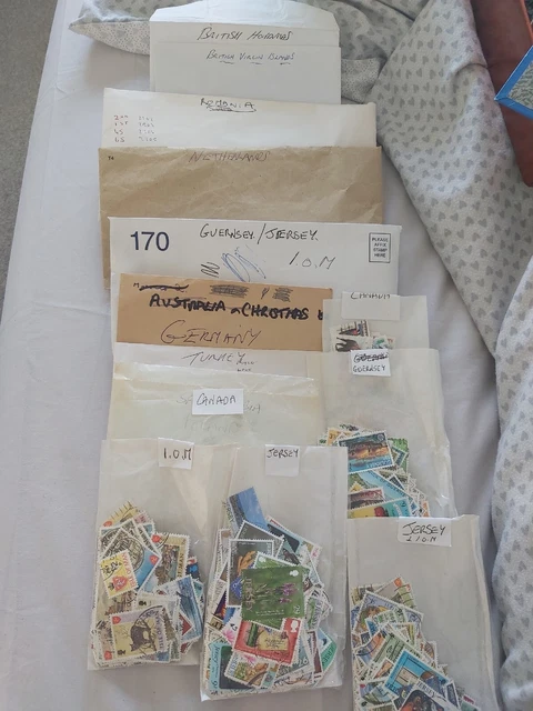 world stamps off paper kiloware