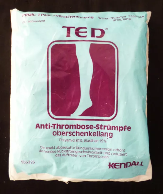 TED Anti-Thrombose Strümpfe Größe: L Oberschenkellang Weiß 1 Paar OVP 2