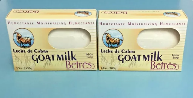 (2) Goat Milk Moisturizing Cleansing Bar Soap. Jabon Leche de Cabra, 3.5 oz