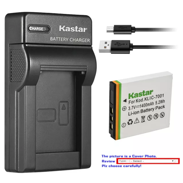 Kastar Battery Slim Charger for Kodak KLIC-7001 Kodak EasyShare M853 Zoom Camera