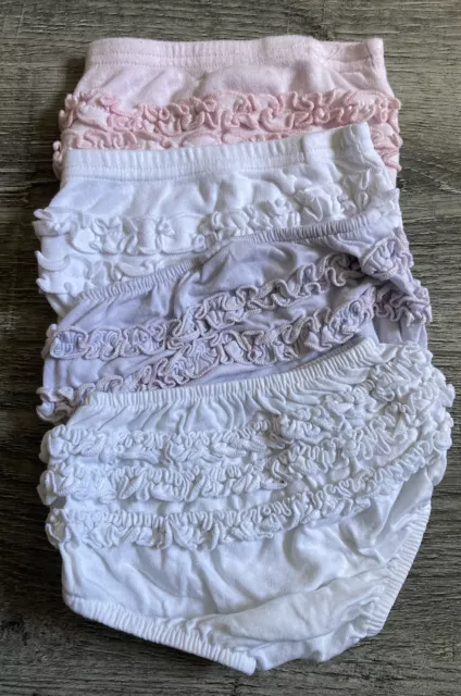 Baby Girl 0-3 Frilly Pants Knickers Nappy Pants Bundle See Description