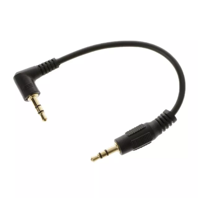 10cm Auto Car Right Angle Male To Male 3.5mm Aux Speaker Wire Adapter