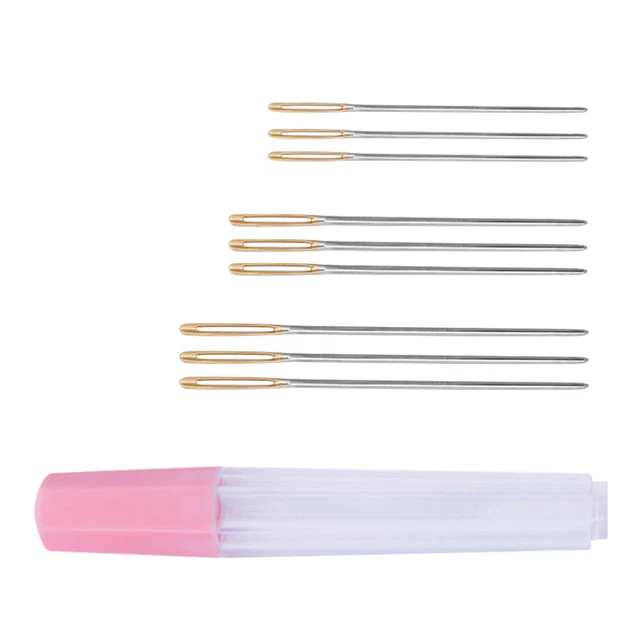 9 piezas Bordado Con Caída Artesanía Hilo Metal Con Tubo Costura Set Bordado Mano
