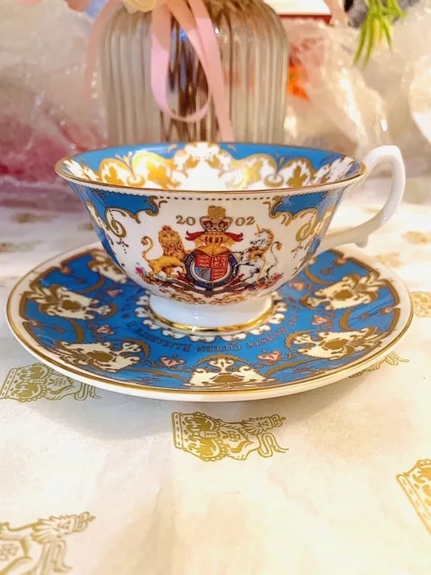Royal Collection Trust China Queen Elizabeth II Golden Jubilee Cup & Saucer 2002