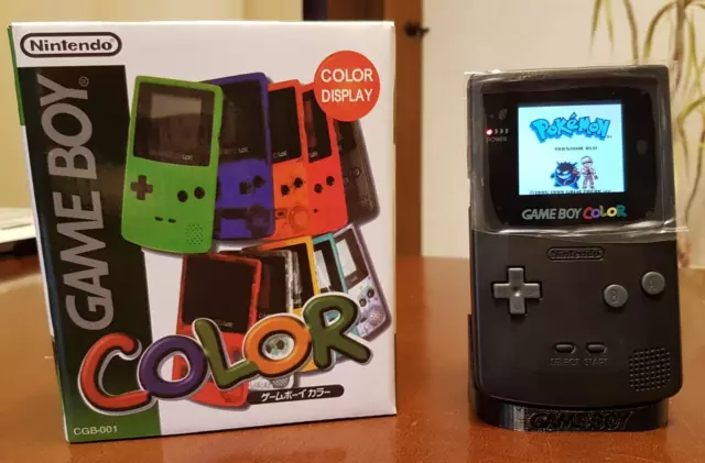 Nintendo Game Boy Color IPS Retroilluminato Fixed as new + Box + Stand + Game
