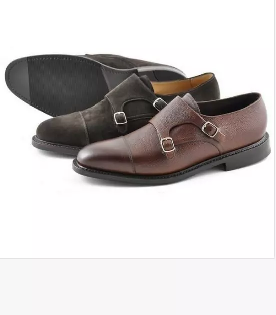 LOAKE BENEDICT DIS MENS Dark Brown Leather Grain Monk Strap F Fits Shoes 295 130.00 PicClick UK