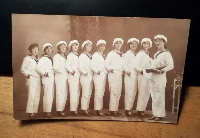 Group Girls as Sailors in Uniform with Hat / Photo - 1927