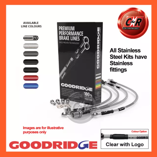 Goodridge Stl CLG Hoses For 306 1.9TD Lucas+TevesCalipers 97-99 SPE0901-6C-CLG