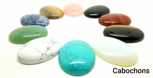 Cabochon - Crystal Cabochons 40mm x 30mm Jewellery Making, Crafting - Flat back