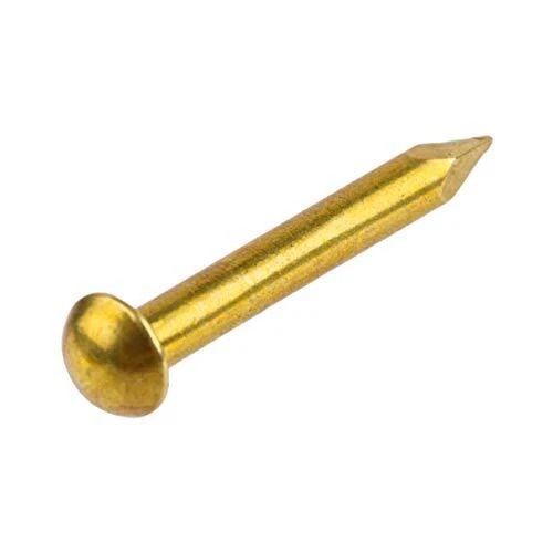 Round Brass Escutcheon Pins | 1/2&quote; Long | 100 Pieces Approx