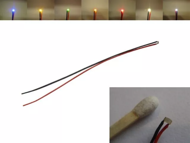 SMD LED 0603 mit Litze Kabel mini micro LEDs 10 Stück 7 Farben zur AUSWAHL