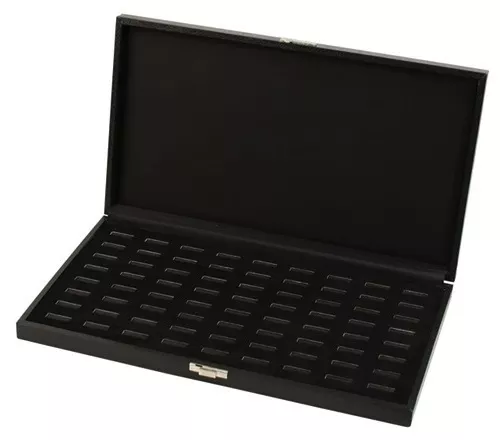 1 New Black Wide Slot 72 Ring Display Portable Sales Storage Boxes Cases