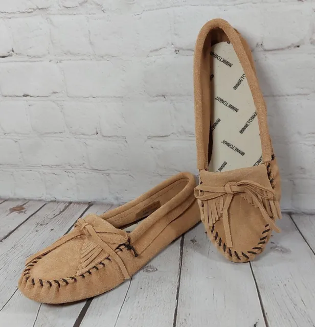 Minnetonka Moccasins Softsole Tan Women's Size 7.5 Shoes Kilty 262206
