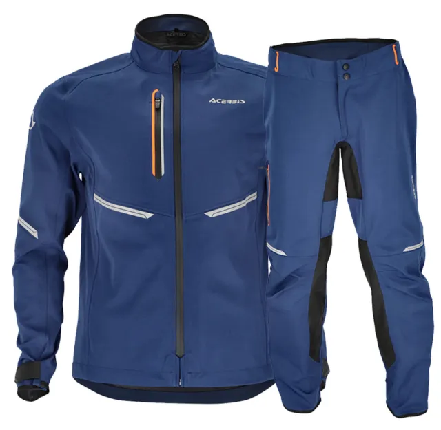 Acerbis X Duro Waterproof Jacket & Trousers Set Blue Enduro Adult Off Road Trail