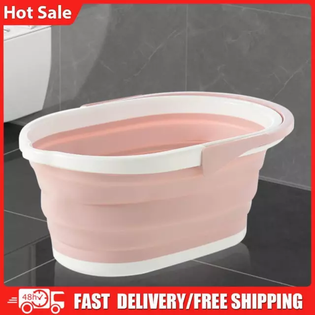 Collapsible Bucket Rectangular Car Wash Bucket for House Cleaning (Pink)