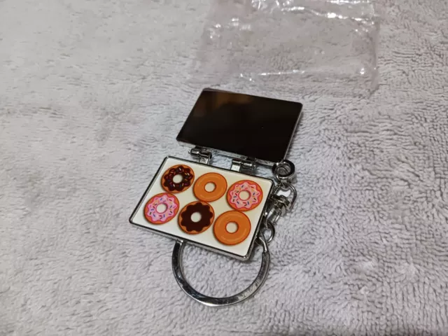 Krispy Kreme*Metal Keychain*Donut Folding Mirror Compact Case