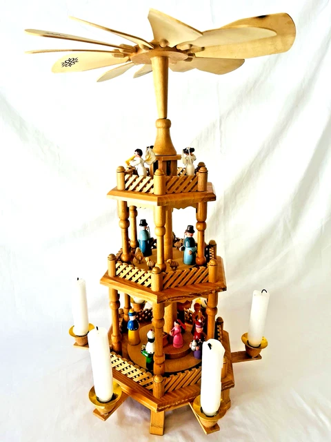German christmas pyramid Nativity scene, 3-tier, height 54 cm / 2.. RG