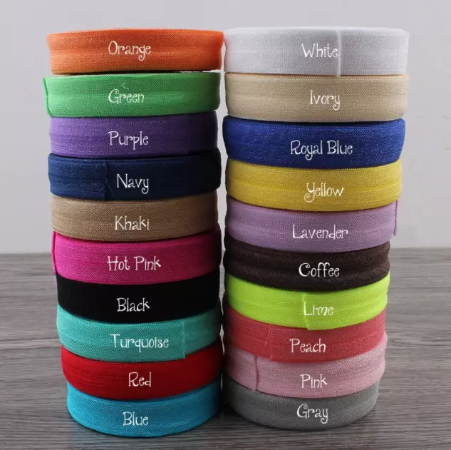 Fold Over Elastic 15mm 5/8" Quality Soft Shiny Headband Tutu craft 3/5/10 metres