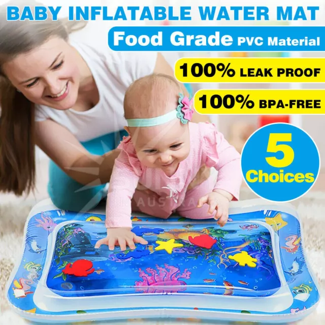 Baby Water Play Mat Inflatable For Infants Toddlers Fun Tummy Time Sea World AU