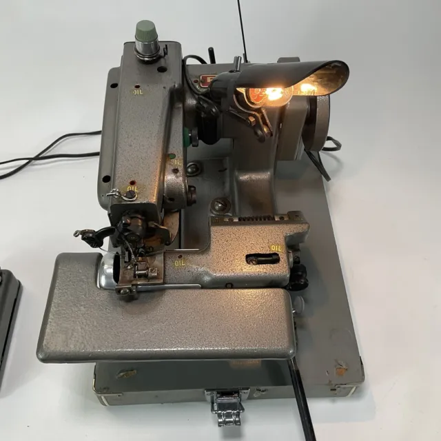 Vintage REX Model 990 Industrial Portable Blindstitch Sewing Machine