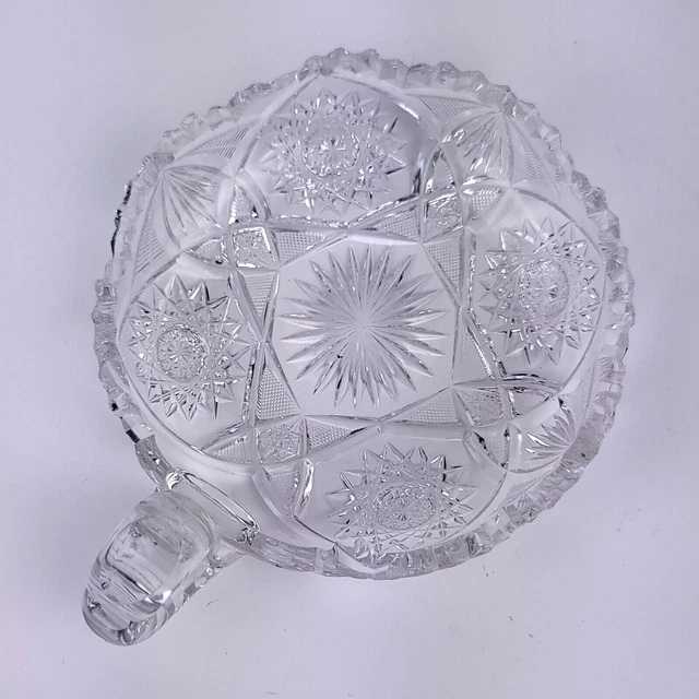 VTG ABP Antique American Brilliance Cut Crystal Handle Serving Dish 6"